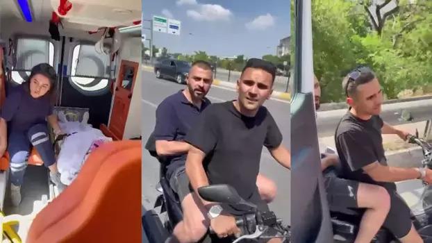 İçinde hasta olduğuna inanmadıkları ambulansın önünü kesip kontrol ettiler!