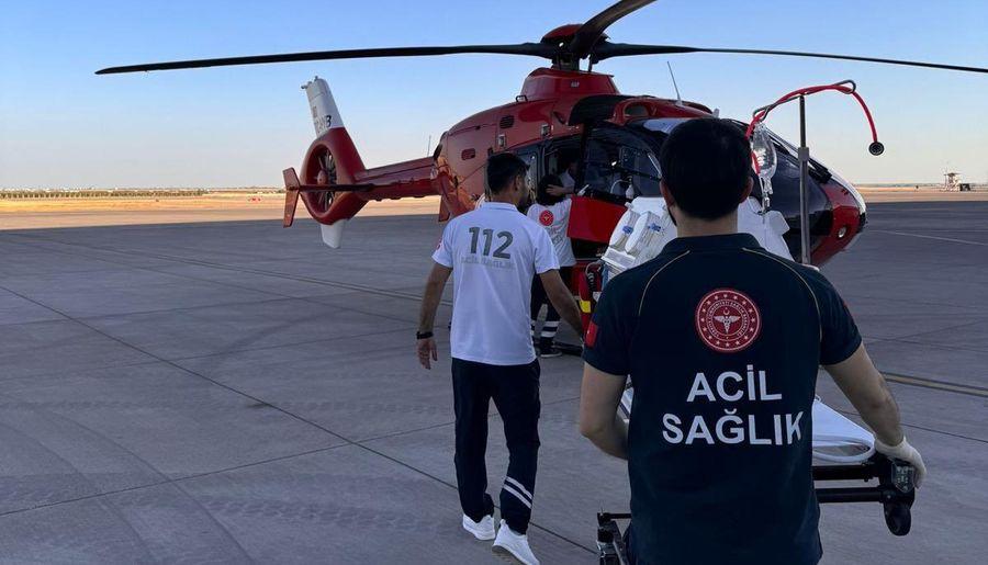 Mardin'de doğan 1 günlük bebek, ambulans helikopterle Diyarbakır’a sevk edildi