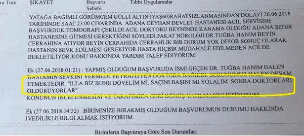 Hasta yakını doktor şikayeti için SABİM’e yazdı: ‘İlla biz bunu dövelim mi’ 