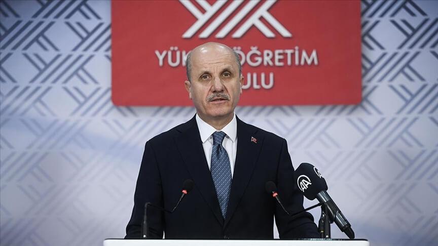 YÖK Başkanı Özvar: Uygulamalı programlarda eğitimler yüz yüze sürecek