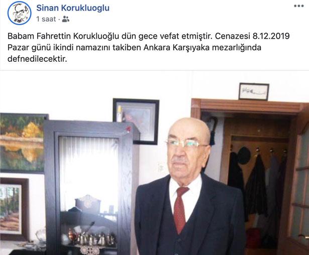Bakan Danışmanı Dr.Sinan Korukluoğlu'nun acı günü