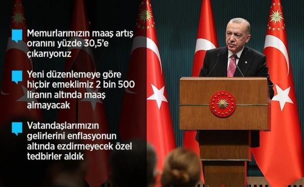 Cumhurbaşkanı Erdoğan'dan memur zam oranlarını açıkladı