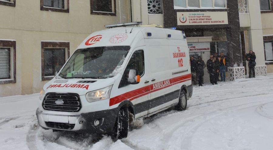 Erzurum 112 Acil Sağlık ekipleri kışa hazır