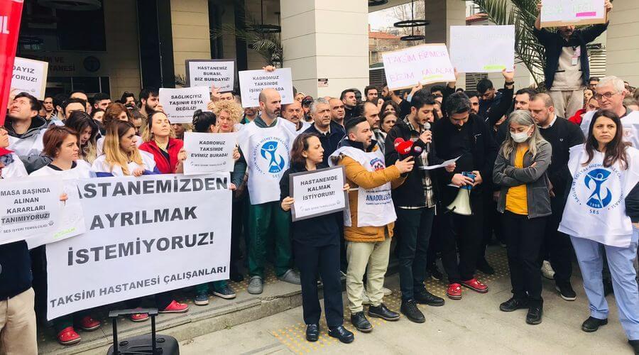 Taksim Eğitim ve Araştırma Hastanesinde Cerrahpaşa protestosu