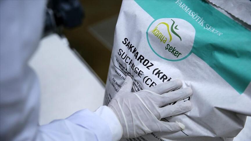 Konya'da ilaç sektörü için 10 bin ton kristal şeker üretiliyor